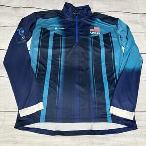 Nike Dri Fit Mens Size Medium Team USA UWW World Championship 1/4 Zip Pullover